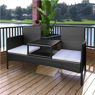 Banc de rattan de 2 places